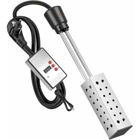 Chauffe-eau électrique intrusif 2500 W, chauffe-eau portable simple avec fonction minuterie et fonction d'arrêt automatique, adapté aux piscines, seaux et étangs (1/4)