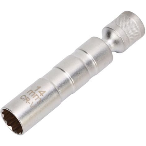 Drehbarer magnetischer Zündkerzensteckschlüssel, 14 mm, 12-kant, 3/8"-Antrieb, vibrationsdämpfendes Werkzeug für die Serien 1, 3 und 5 (1/4)