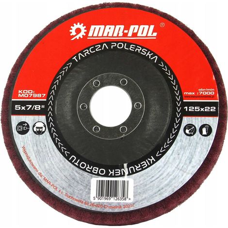 Polierscheibe aus Vliesstoff, 125 x 22,2 mm (1/2)