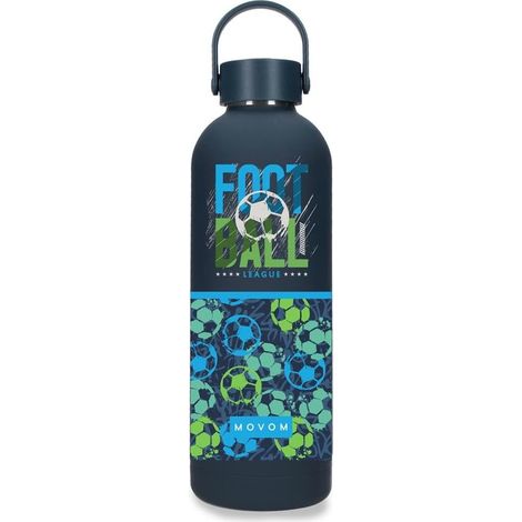 Botella Termica de Acero Inoxidable Azul Movom Enjoy GOL 500ml 7x23cms