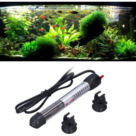 Calentador para acuario: calentador antiexplosivo de 50 W para acuarios de tortugas o peces ornamentales, con cristal y 2 ventosas. (1/5)