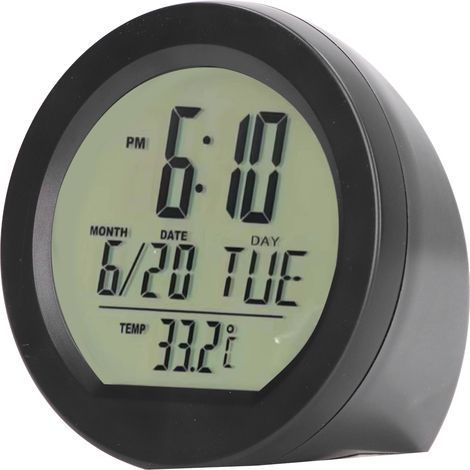 Car Digital Temperature Dashboard Clock Solar Powered Automatic Mini Car Digital Thermometer Clock (1/5)