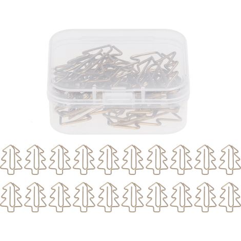 20Pcs Paper Clips Iron Colorfast Rustproof Plating Process Unique Christmas Tree Shape Paperclips for Office School (1/5)