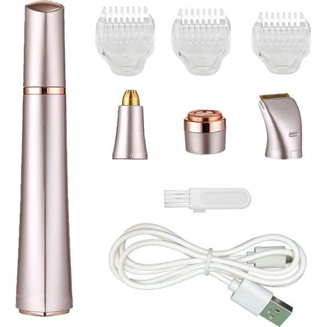 Épilateur visage indolore, épilateur 3 en 1 pour le corps et le visage, épilateur à piles, tondeuse à sourcils-AquaForge (1/5)