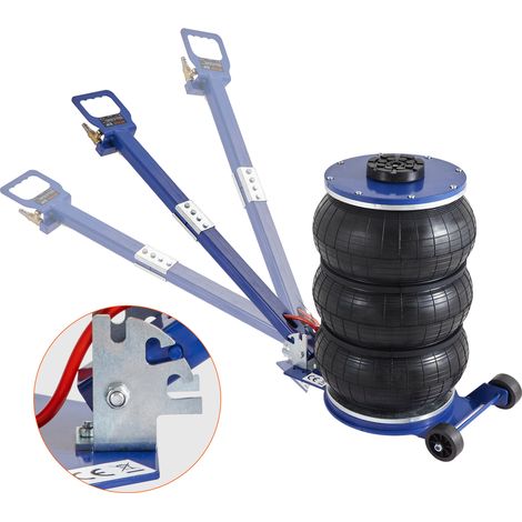 Mophorn – Cric pneumatique 5 tonnes – Plage de levage 140-470 mm – Pression 0,8-1,0 MPa – 3 coussins d'air – Levage rapide pour voitures et SUV
