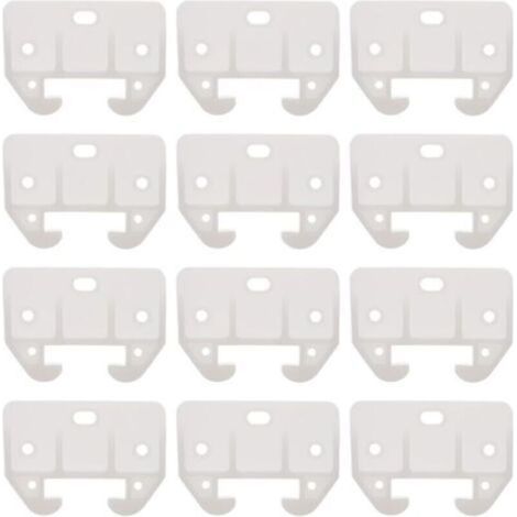12Pcs Guide de Rail de Tiroir en Plastique Blanc Guide de Tiroir de Commode Pièces de Glissières de Remplacement de Meubles pour Commodes Huches Table de Chevet Et Systèmes de (1/4)