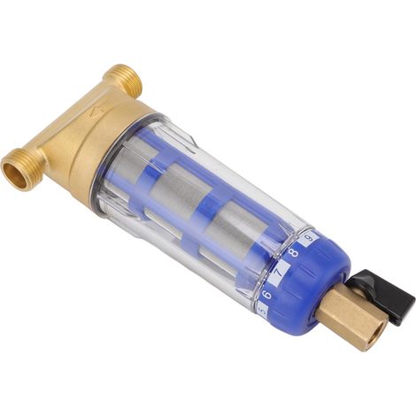 Filtre à eau à sédimentation cyclonique G1/2 po à rétrolavage en cuivre pur pour toute la maison, compatible avec lave-linge