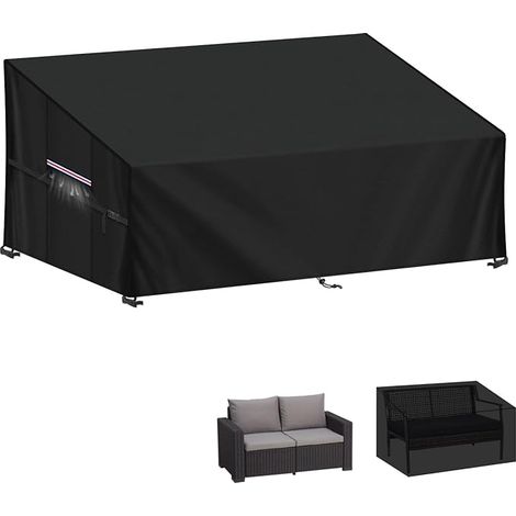 2-Seater Garden Bench Cover Waterproof Outdoor Sofa Protective Covers for Garden Sofa, 420D Oxford Outdoor Bench Covers with Air Grills, 147 x 85 x 80/60 cm (1/4)