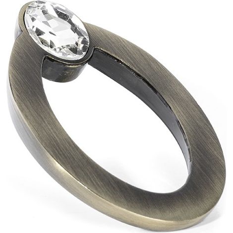tirador decorativo ovalado hole. metal. oro viejo. ancho 32mm (1/3)
