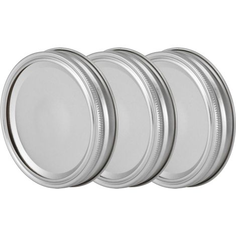 Couvercles de Conservation Ronds en Verre Type Split - 10 Pièces 70mm Anneau Argenté + Couvercle pour Bocaux Alimentaires (1/5)
