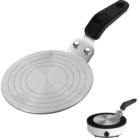 Ecleanfy - Adaptateur Induction,13cm Plaque de Diffusion de Chaleur, Adaptateur Plaque Induction Acier Inoxydable,pour Moka/Cuisinière Gaz (1/5)