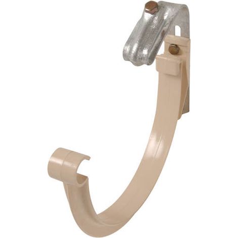 Nicoll – Crochet de gouttière monté 33 sable – Fixation pour couverture ondulée – Étrier galvanisé inclus – Accessoire professionnel