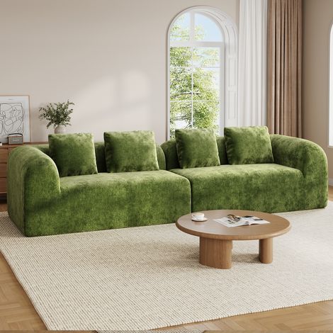 Divano modulare a 3 posti in ciniglia di alta qualità,non richiede montaggio,imbottitura in schiuma 32D ad alta resilienza,divano moderno ed ecologico per soggiorno,280x97x66cm (1/5)