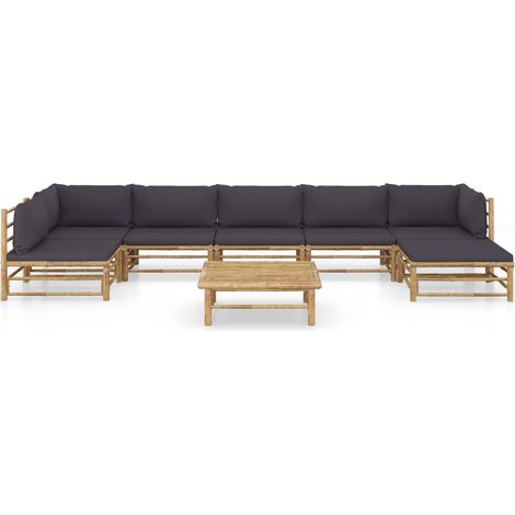 Maison Exclusive - 8-tlg. Garten-Lounge-Set mit Dunkelgrauen Kiss