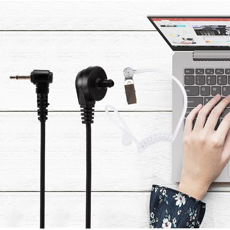 Câble audio 2,5 mm pour talkies-walkies avec tubes d'antenne, casque radio dissimulé. (1/5)