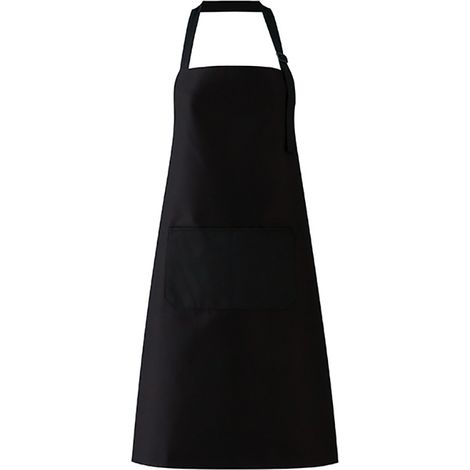 Lot de 2 tabliers noirs imperméables à bretelles, avec 2 poches, parfaits pour le barbecue, les restaurants et la maison. (1/5)