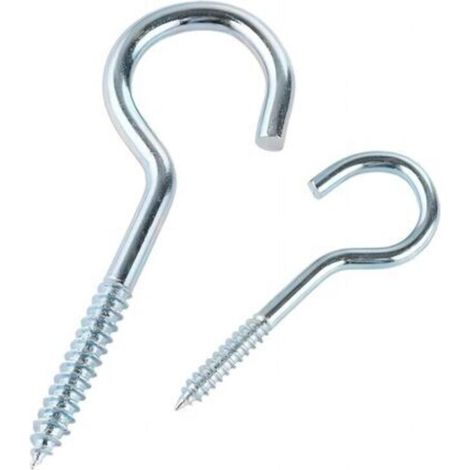 20 Pieces 50mm Open Screw Hooks, Threaded Hook, Loop Hooks, Cup Hook, for Hanging Wall Ceiling Hanger Flower Pot Umbrella (1/5)