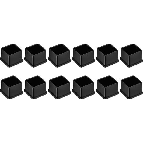 12 Pièces Bouchons Carrés en Plastique 30 x 30mm Noir (1/5)