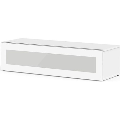 Meuble TV verre infrarouge et mélaminé blanc Phoenix 120cm