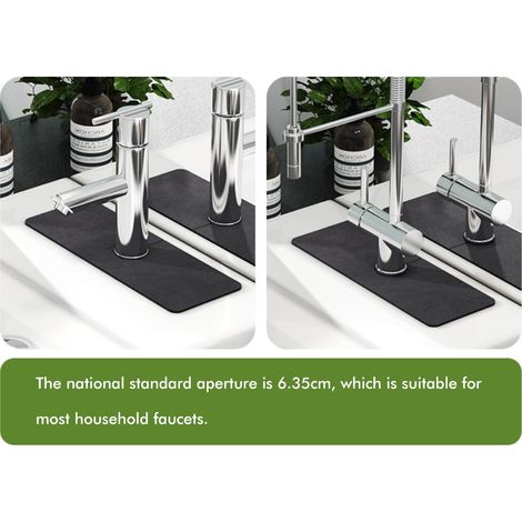 Tapis de protection anti-éclaboussures pour robinet d'évier en diatomite, super absorbant et à séchage rapide, accessoire indispensable pour la cuisine et la salle de bain. (1/5)