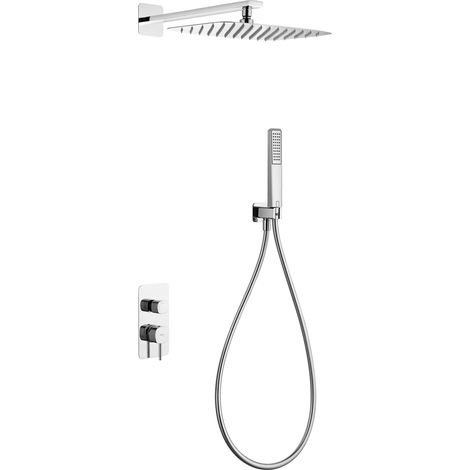 Ensemble de douche murale encastré PURE Mitigeur Chromé BrillantChroméNickel brosséNoir matOr rose brosséCanon de fusilOr brossé