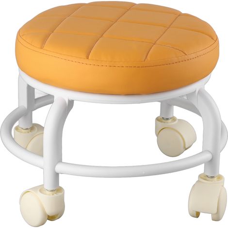 Eosnow Rolling Ottoman High Density Memory Foam wasserdichte ruhige Räder Doppelschichten Fußstützenhocker für Familienbüro Orange
