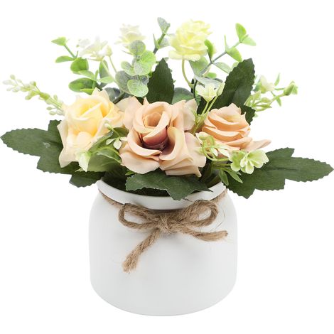 Plante Artificielle En Pot - Composition Florale Décorative Pour Table - Idéal Intérieur Bureau Salon Cuisine Balcon - 1 Pièce (1/5)
