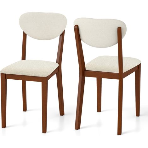 Sedie da moderne senza braccioli gambe legno gomma set 2 pranzo soggiorno Noce (1/4)