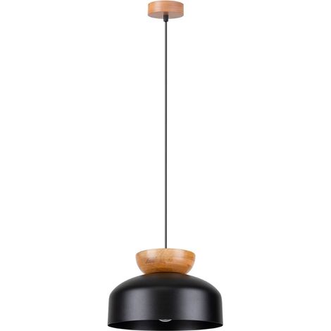 Schwarze Hängelampe mit Holzelementen MARION 1xE27 15W SL.1351 Sollux Lighting (1/5)