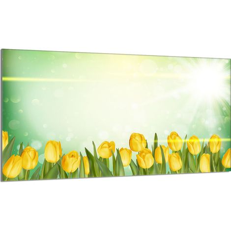 Protector de cristal para encimera 90x52 Tulipanes (1/5)