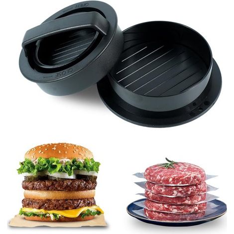 Pressa antiaderente 3 in 1 per hamburger ripieni, strumento per grigliare, ideale per cuochi amatoriali e appassionati di hamburger. (1/5)