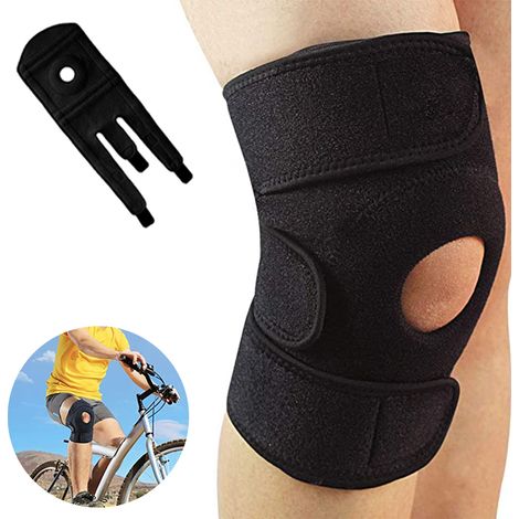 Genouillère ouverte stabilisatrice de rotule en néoprène pour hommes et femmes, idéale pour la course à pied, le basketball, les déchirures du ménisque, l'arthrite et le soulagement des douleurs artic (1/5)