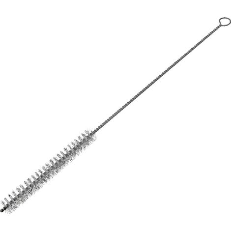 Spazzola a ugello L.300mm Ø25mm 0,35mm setole in nylon L.100mm con anello