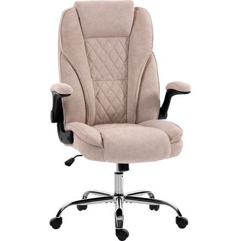 Fauteuil de bureau, chaise bureau ergonomique, hauteur réglable, accoudoirs relevables, 70 x 70 x 114-122 cm, rose (1/5)