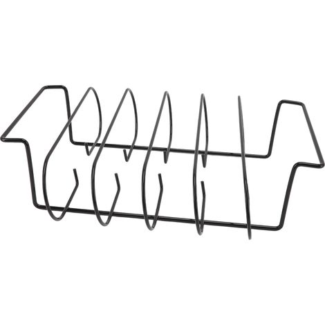 Support à côtes en fonte pour rôtir et fumer jusqu'à 4 côtes - Accessoires pour barbecue extérieur (1/5)