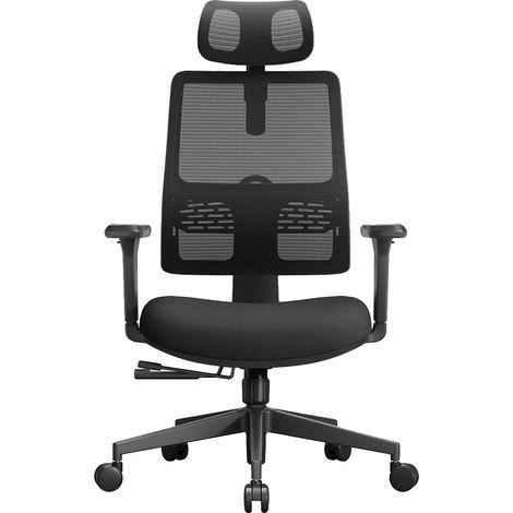 Silla de oficina, soporte lumbar ajustable, reposabrazos 3D, color negro. (1/2)