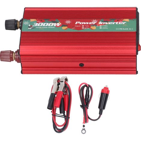 Intelligenter 3000-W-Solarwechselrichter aus Aluminiumlegierung (24 V auf 110 V, 60 Hz) mit weihnachtlichem Design für Autos