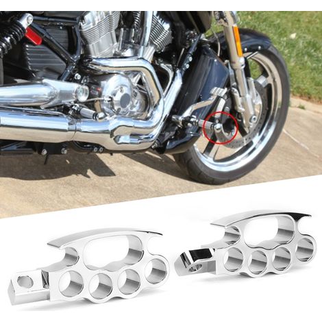 Repose-pieds avant de moto, pédales en aluminium CNC, accessoire universel modifié, argent
