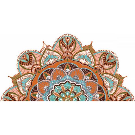Sticker Mural Mandala en Pvc Imperméable, Motif Demi-fleur Ph5332 Décoration Murale Amovible, Usage Maison et Bureau, Finition Art Élégante (1/5)