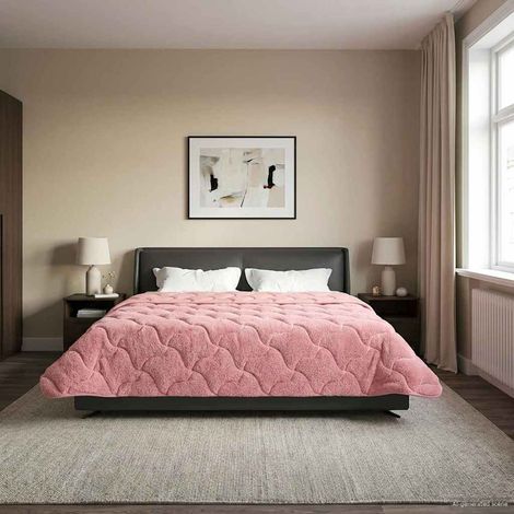 Teenpull – Winterbettdecke Rosa 200 x 240 cm Mikrofaser und Teddy-Fleece (1/5)