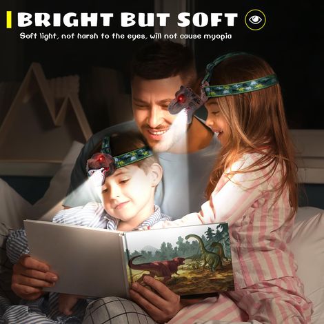 Lampe frontale LED dinosaure pour enfants avec bandeau réglable, essentiels de camping, chargement USB, phares de jouet, lampe de poche pour garçons, filles, adultes, idées cadeaux (1/5)