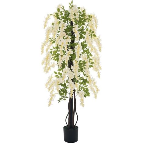 Grand glycine artificielle de 165 cm en pot, fleurs et feuillages réalistes, décoration moderne pour maison et bureau