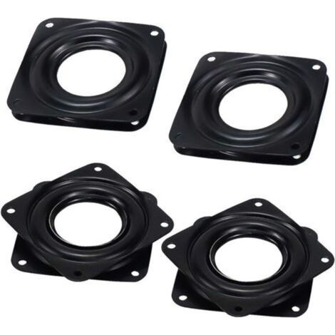4 Pcs Plaque Pivotante à Roulement Plateau Tournant Lazy Susan Portant 360 ° Plaque Pivotante à Roulement Carré Plaque de Roulement Rotative 3 Pouce pour Table Chaise Télévision(Noir) (1/5)