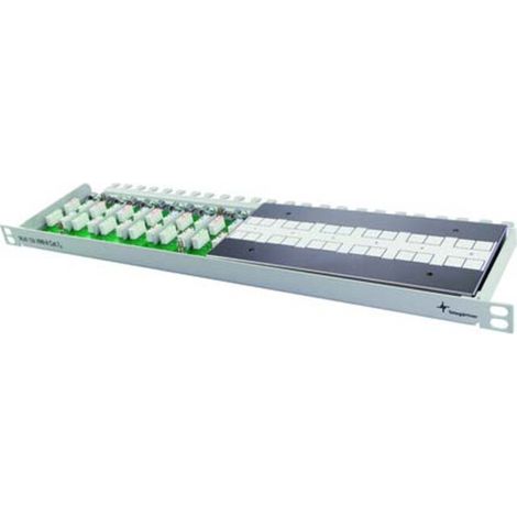 Telegärtner Kabelverbinder Multi 12x Cat.7, 19", RAL7035 12xVM8-8