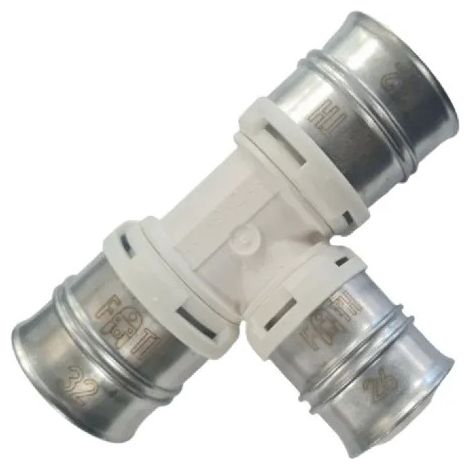 T reducida radial multicapa de PPSU, diámetro 26 x 20 x 26 mm.