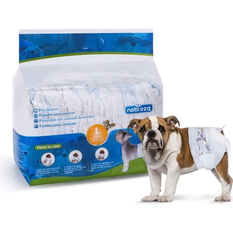 Couches jetables pour chiennes, couches d'entraînement super absorbantes pour chiots femelles, tailles XS à XXL : 18 à 58 cm, 12 pièces (1/5)