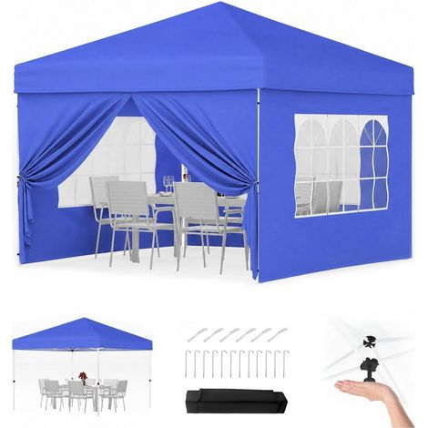 Faltpavillon 3x3m wasserdicht mit 4 Seitenwänden, UV-Schutz 50+ (1/5)
