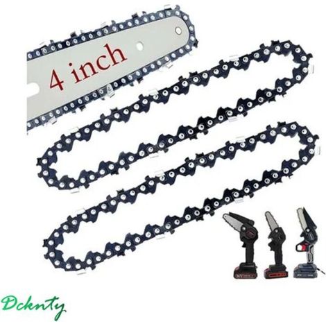 Catene per mini motosega da 4 pollici – Set da 2 pezzi in acciaio temprato ad alta resistenza per mini motoseghe