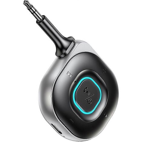 Adaptateur émetteur-récepteur Bluetooth 5.3 sans fil 2 en 1 avec entrée auxiliaire 3,5 mm pour appels mains libres, compatible avec autoradio, casque audio et TV. (1/5)