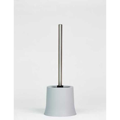 WENKO Portascopino per WC Basic grigio - Portascopino WC, Polipropilene, 14 x 38 x 14 cm, Grigio (1/5)
